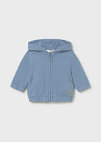 Giacca Felpa Cappuccio Cerniera Turchese 1488/19 corredino e abbigliamento neonato | NANU' BABY
