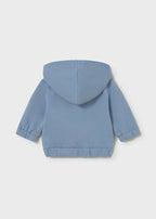 Giacca Felpa Cappuccio Cerniera Turchese 1488/19 corredino e abbigliamento neonato | NANU' BABY