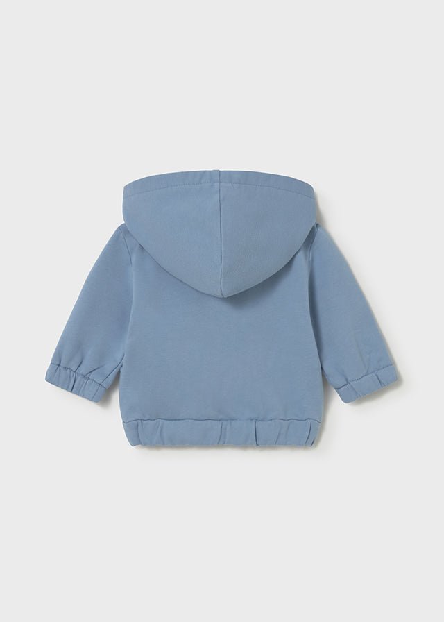 Giacca Felpa Cappuccio Cerniera Turchese 1488/19 corredino e abbigliamento neonato | NANU' BABY