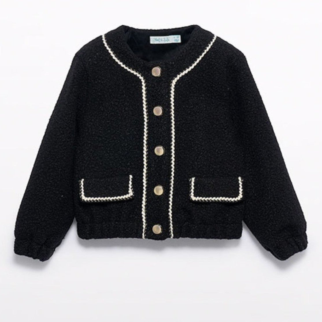 Giacca pellicciotto Bimba Nero 5843/8 corredino e abbigliamento neonato | NANU' BABY