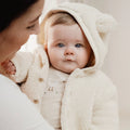 Giacca Teddy Bimba Bianco CL25092111 corredino e abbigliamento neonato | NANU' BABY