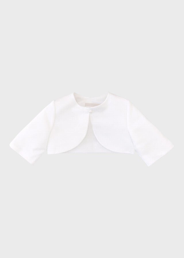 Giacchina Cerimonia Raso Bianco FGIAN011 corredino e abbigliamento neonato | NANU' BABY