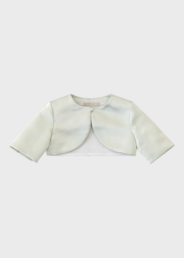 Giacchina Cerimonia Raso Verde FGIAN011/V corredino e abbigliamento neonato | NANU' BABY