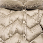 Giaccone lungo trapuntato Bimba Beige 5847/11 corredino e abbigliamento neonato | NANU' BABY