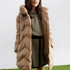 Giaccone lungo trapuntato Bimba Beige 5847/11 corredino e abbigliamento neonato | NANU' BABY