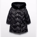 Giaccone lungo trapuntato Bimba Nero 5847/10 corredino e abbigliamento neonato | NANU' BABY
