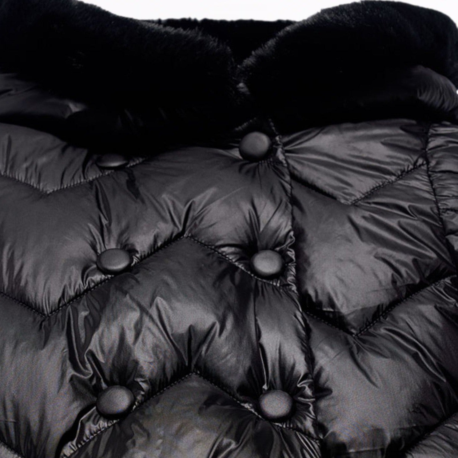 Giaccone lungo trapuntato Bimba Nero 5847/10 corredino e abbigliamento neonato | NANU' BABY