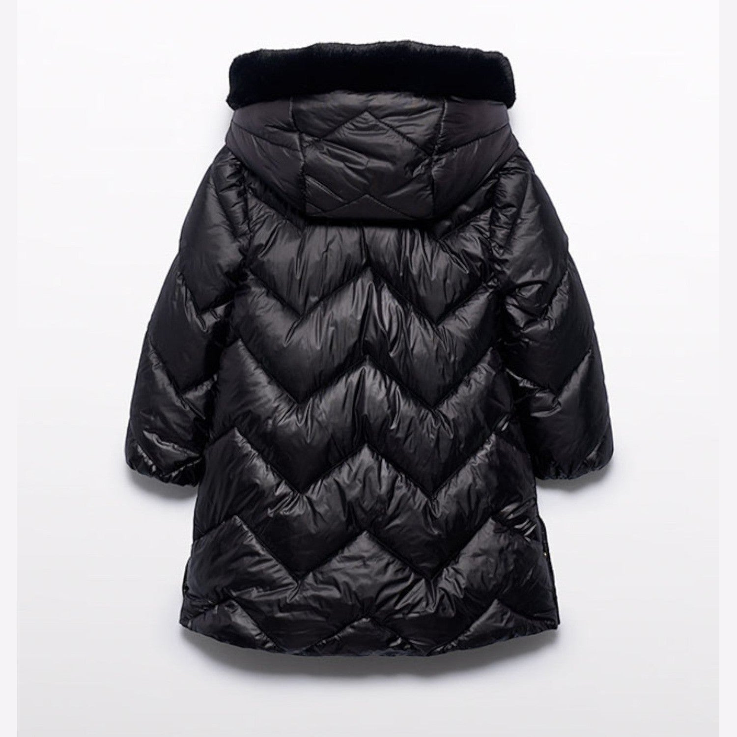 Giaccone lungo trapuntato Bimba Nero 5847/10 corredino e abbigliamento neonato | NANU' BABY