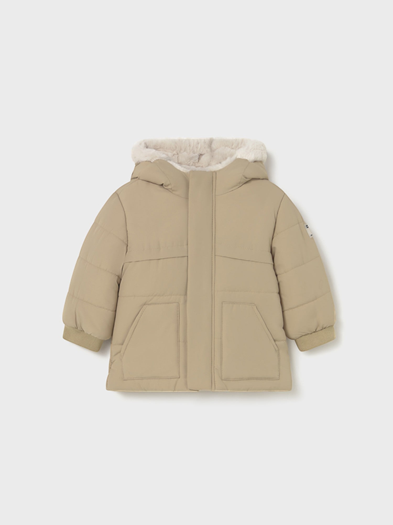 Giaccone orecchie pelo Bimbo Beige 2424/50 corredino e abbigliamento neonato | NANU' BABY
