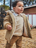 Giaccone orecchie pelo Bimbo Beige 2424/50 corredino e abbigliamento neonato | NANU' BABY