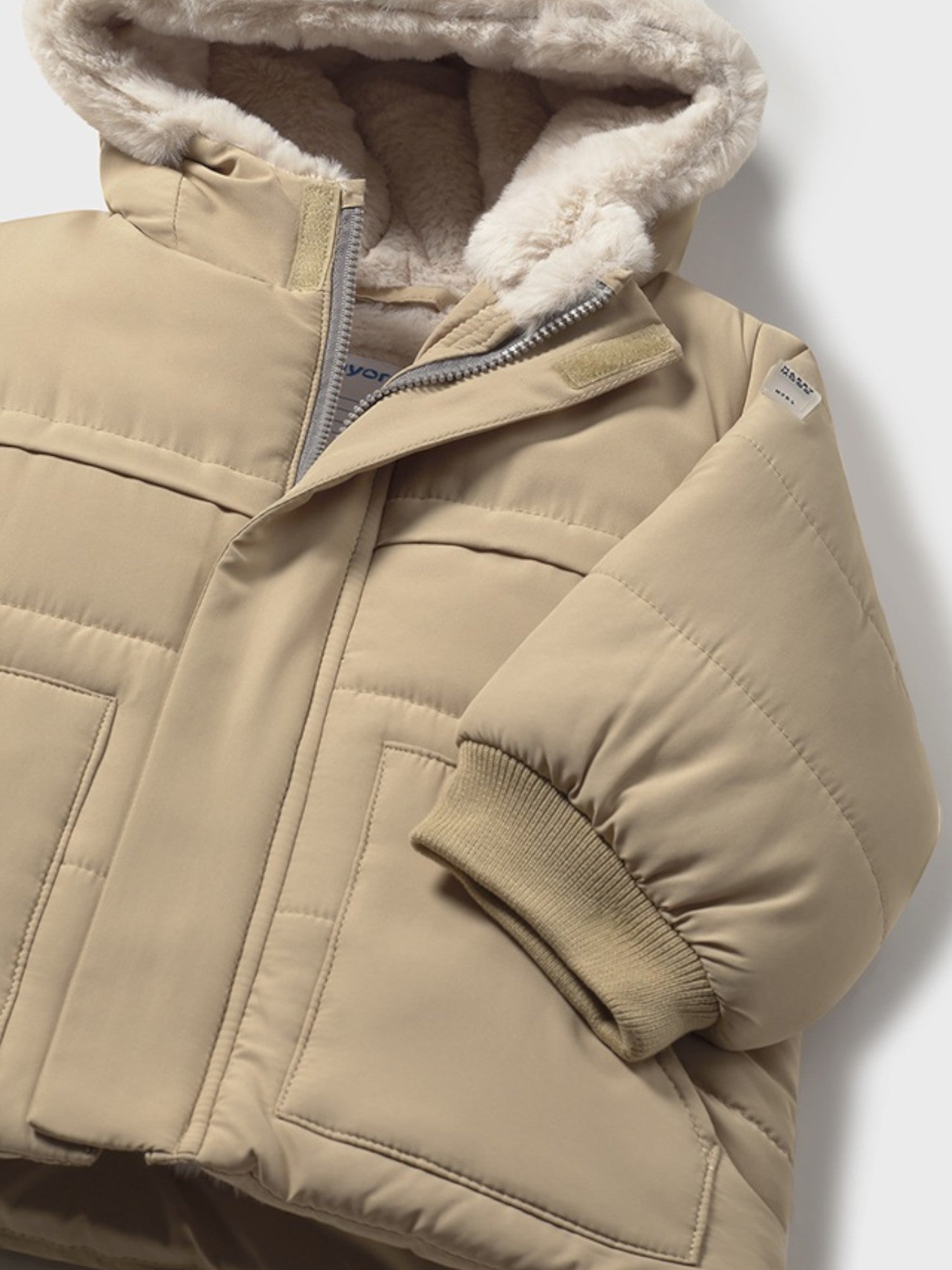 Giaccone orecchie pelo Bimbo Beige 2424/50 corredino e abbigliamento neonato | NANU' BABY