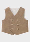 Gilet Lino Ecru PC05402 corredino e abbigliamento neonato | NANU' BABY