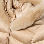 Giubbotto Satinato Pelo Bambina Beige ABEL & LULA corredino e abbigliamento neonato | NANU' BABY