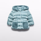 Giubbotto satinato pelo Bimba Azzurro Cielo 5821/21 corredino e abbigliamento neonato | NANU' BABY