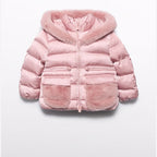 Giubbotto satinato pelo Bimba Rosa 5849/15 corredino e abbigliamento neonato | NANU' BABY