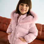 Giubbotto satinato pelo Bimba Rosa 5849/15 corredino e abbigliamento neonato | NANU' BABY