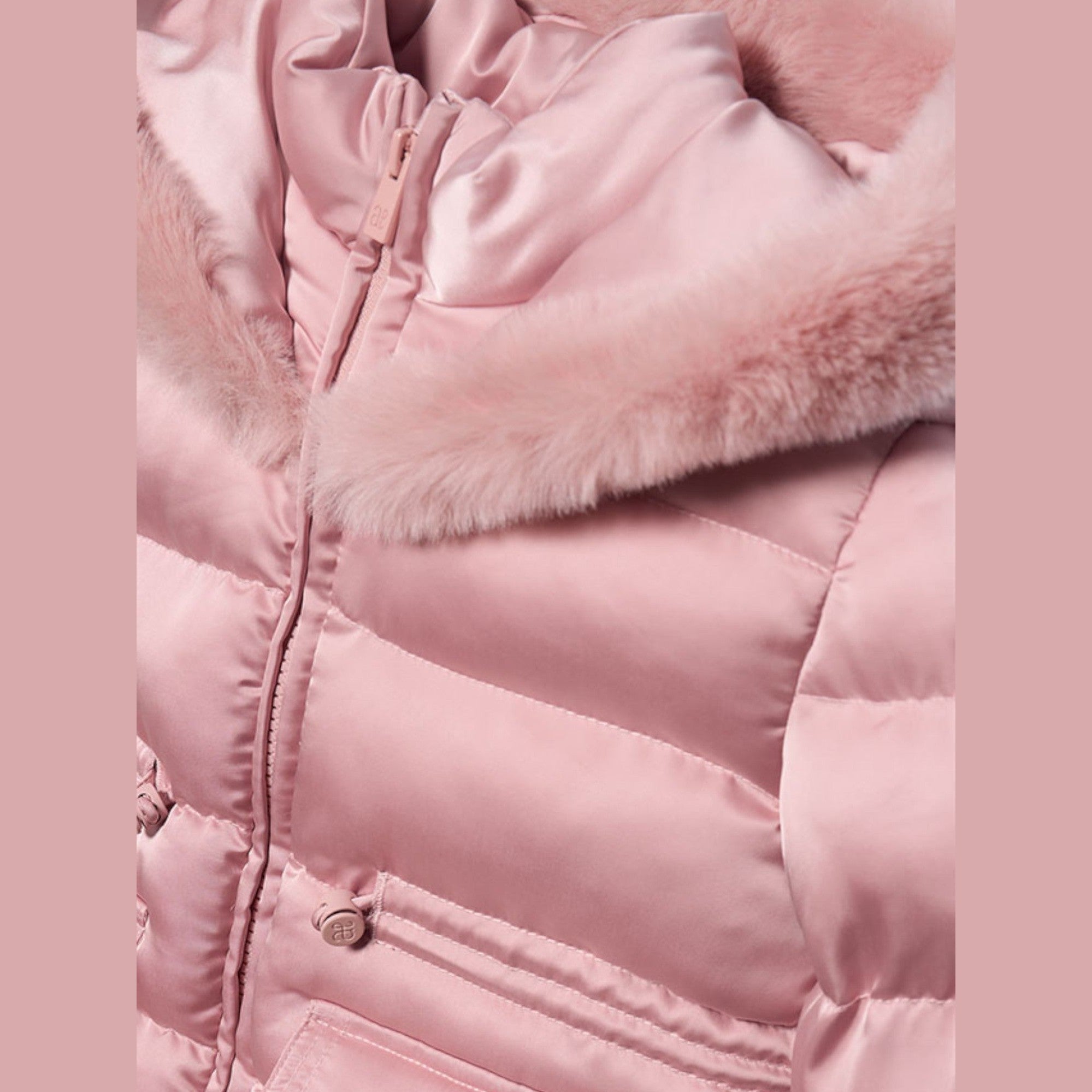 Giubbotto satinato pelo Bimba Rosa 5849/15 corredino e abbigliamento neonato | NANU' BABY