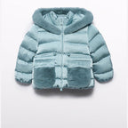 Giubbotto satinato pelo Bimba Verde 5849/16 corredino e abbigliamento neonato | NANU' BABY