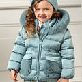 Giubbotto satinato pelo Bimba Verde 5849/16 corredino e abbigliamento neonato | NANU' BABY