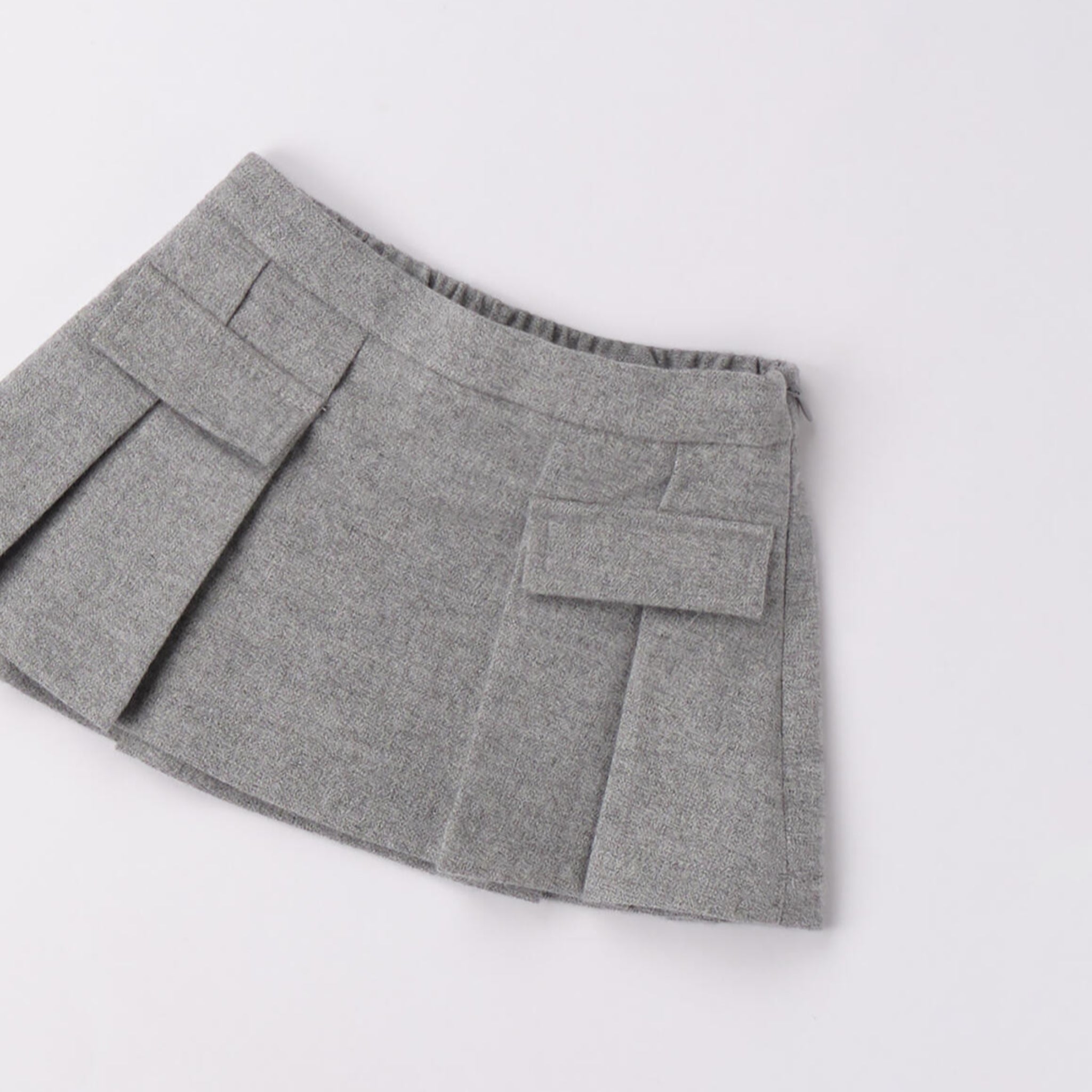 Gonna Twill Manopesca Plissettata Bimba Grigio 3F730/8879 corredino e abbigliamento neonato | NANU' BABY