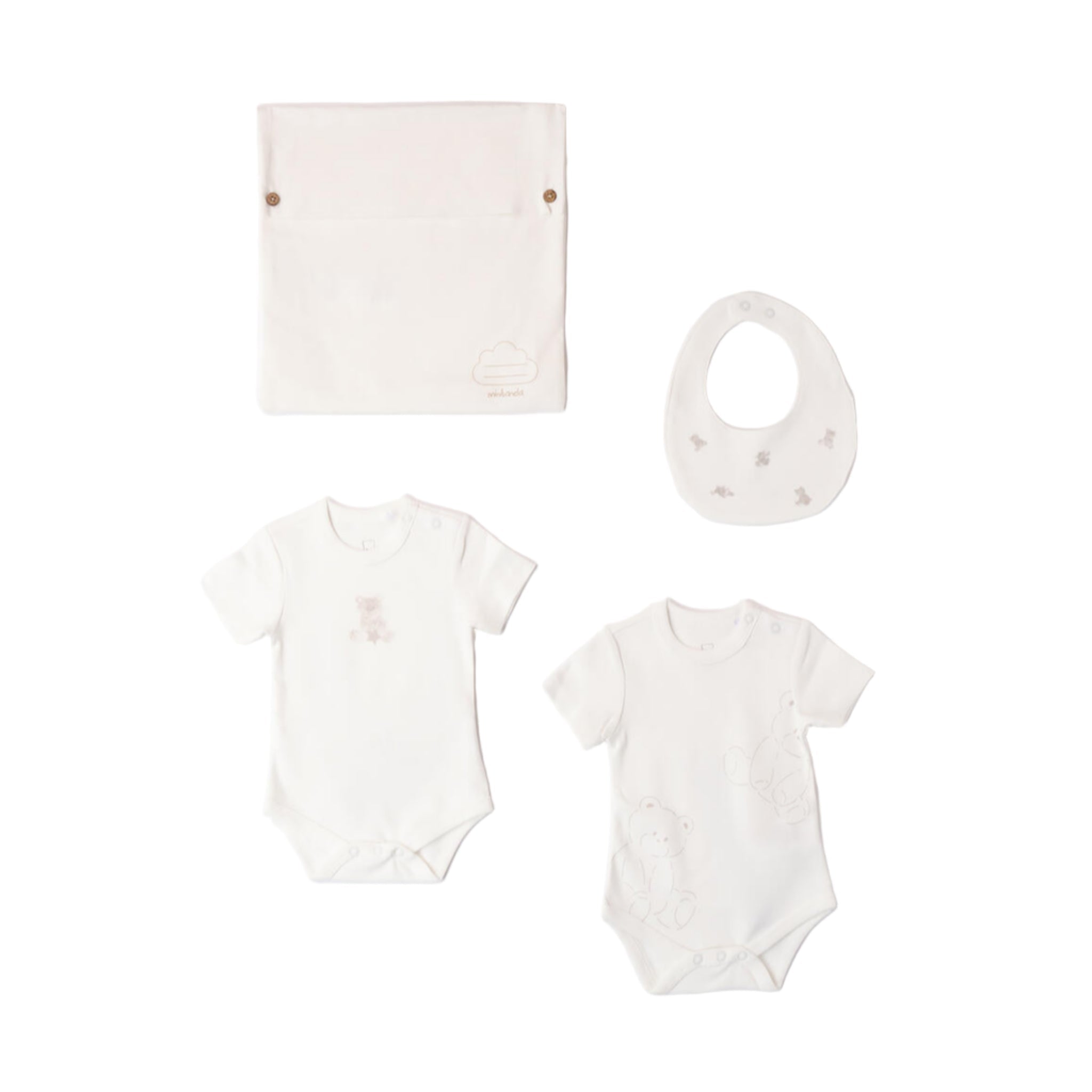 Kit Body Bavetta Unisex Interlock Cotone Sacchetto 3F313/112 corredino e abbigliamento neonato | NANU' BABY