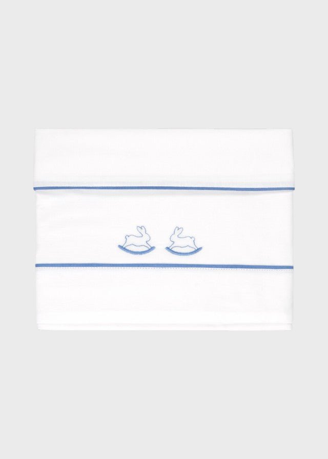 Lenzuolino Neonato Cotone Ricamo Cielo C63404/C - B corredino e abbigliamento neonato | NANU' BABY