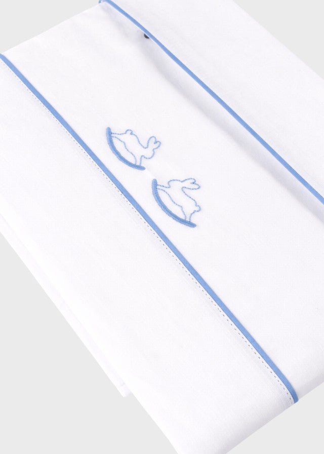 Lenzuolino Neonato Cotone Ricamo Cielo C63404/C - B corredino e abbigliamento neonato | NANU' BABY