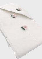 Lenzuolino Rose Cotone Bianco DELIZIA/LN corredino e abbigliamento neonato | NANU' BABY