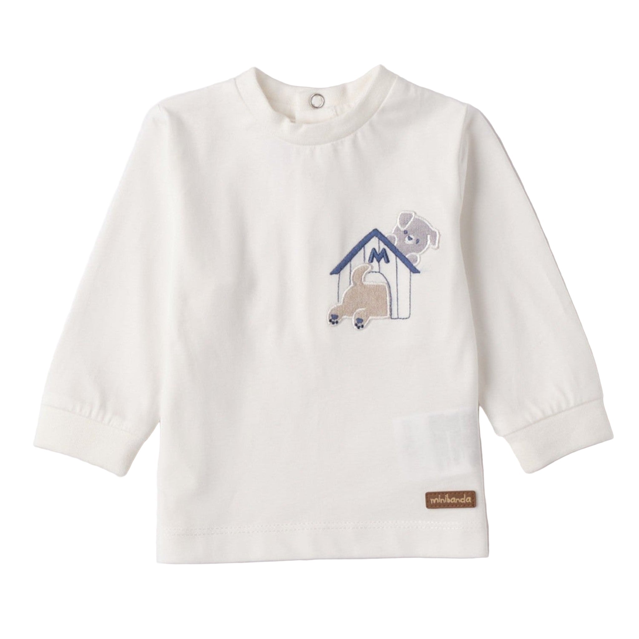 Maglietta Jersey Cotone Ricamo Bimbo Bianco 3F614/112 corredino e abbigliamento neonato | NANU' BABY
