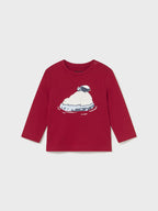 Maglietta m/l applicazione Bimbo Rosso 2071/43 corredino e abbigliamento neonato | NANU' BABY