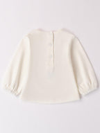 Maglietta per bimba con gatto Bimba PANNA 3A762 corredino e abbigliamento neonato | NANU' BABY