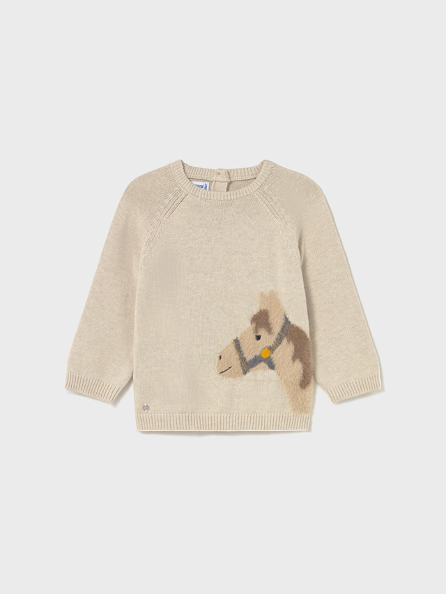 Maglioncino intarsio animal Bimbo Beige 2345/22 corredino e abbigliamento neonato | NANU' BABY