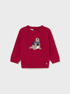 Maglioncino intarsio animal Bimbo Rosso 2345/21 corredino e abbigliamento neonato | NANU' BABY