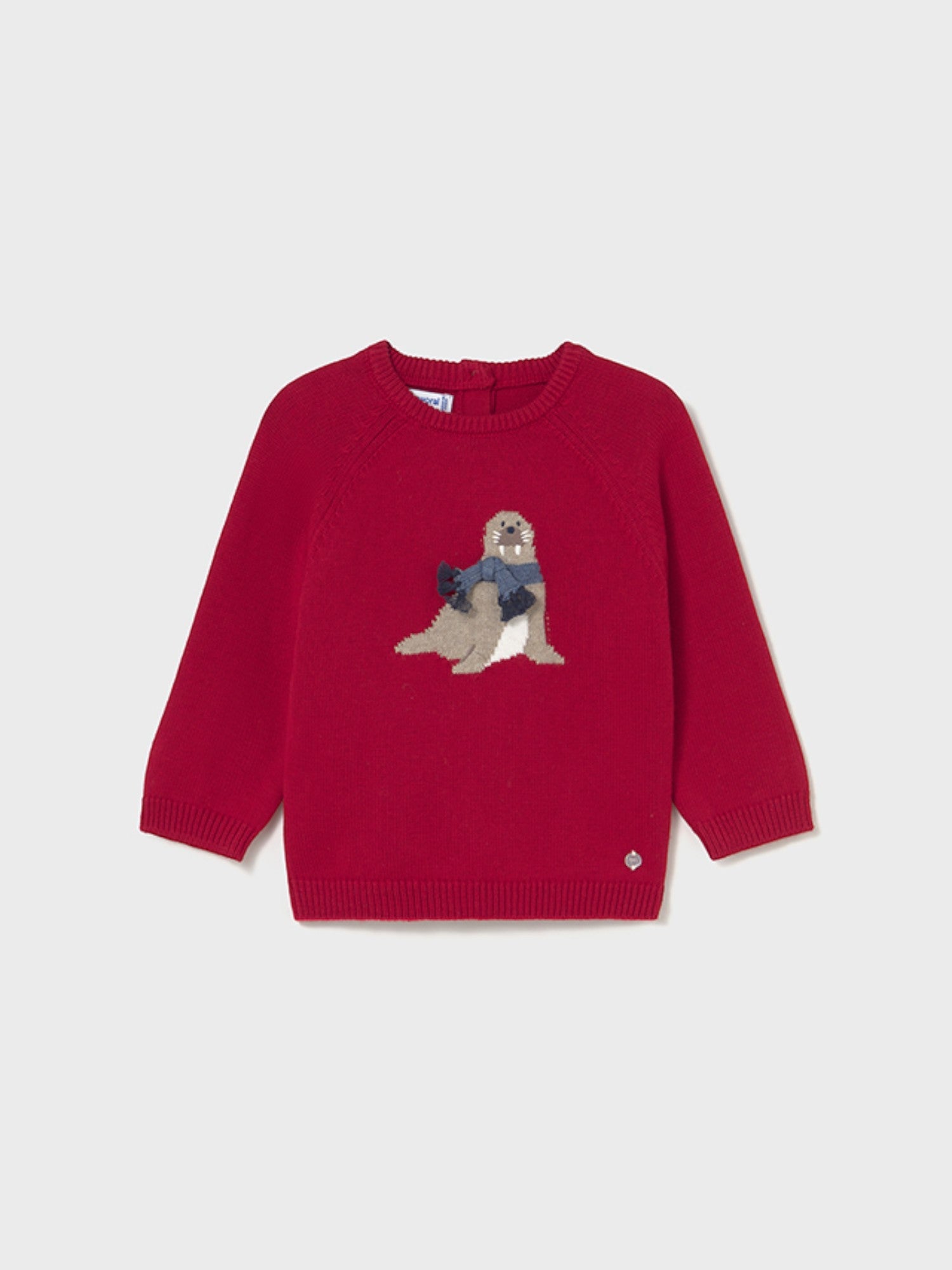Maglioncino intarsio animal Bimbo Rosso 2345/21 corredino e abbigliamento neonato | NANU' BABY