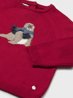Maglioncino intarsio animal Bimbo Rosso 2345/21 corredino e abbigliamento neonato | NANU' BABY