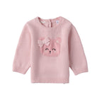 Maglioncino Tricot Cotone Lana Bimba Rosa 3F704/2714 corredino e abbigliamento neonato | NANU' BABY