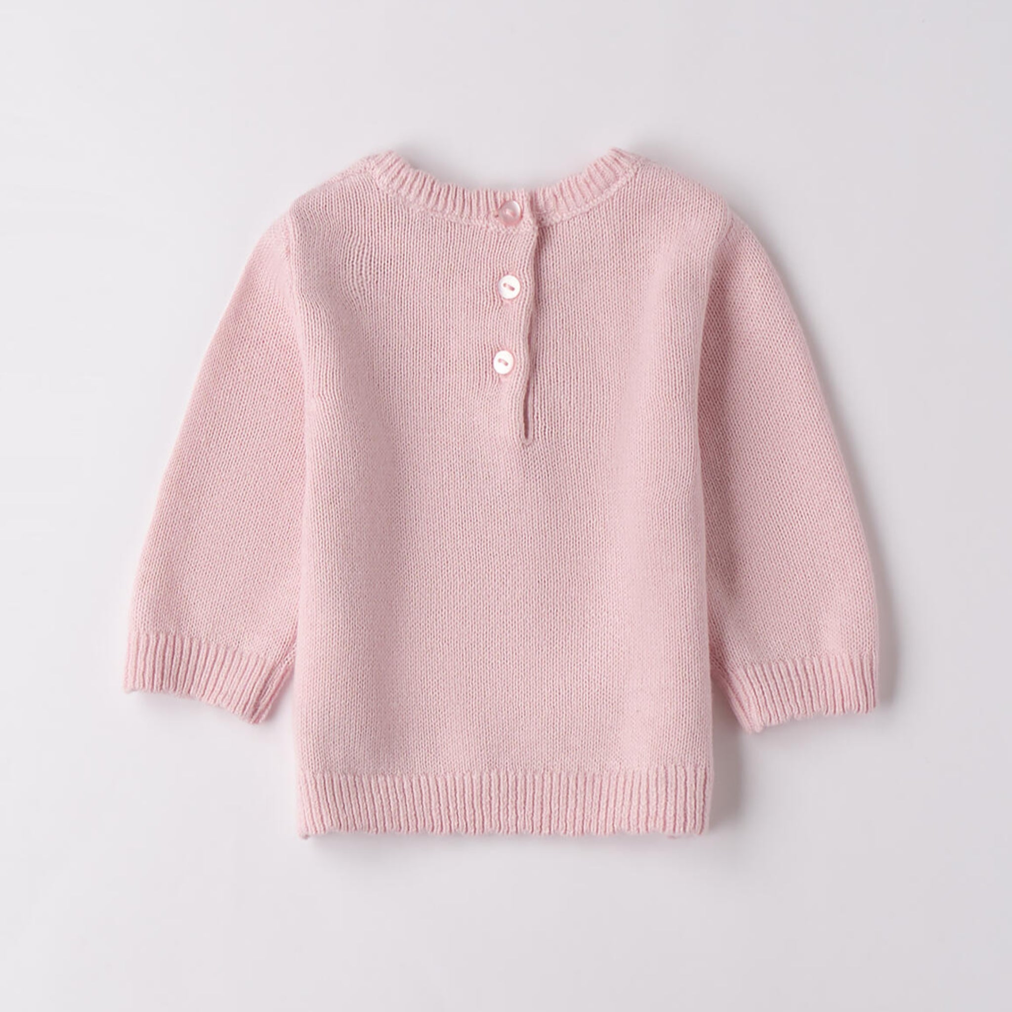 Maglioncino Tricot Cotone Lana Bimba Rosa 3F704/2714 corredino e abbigliamento neonato | NANU' BABY