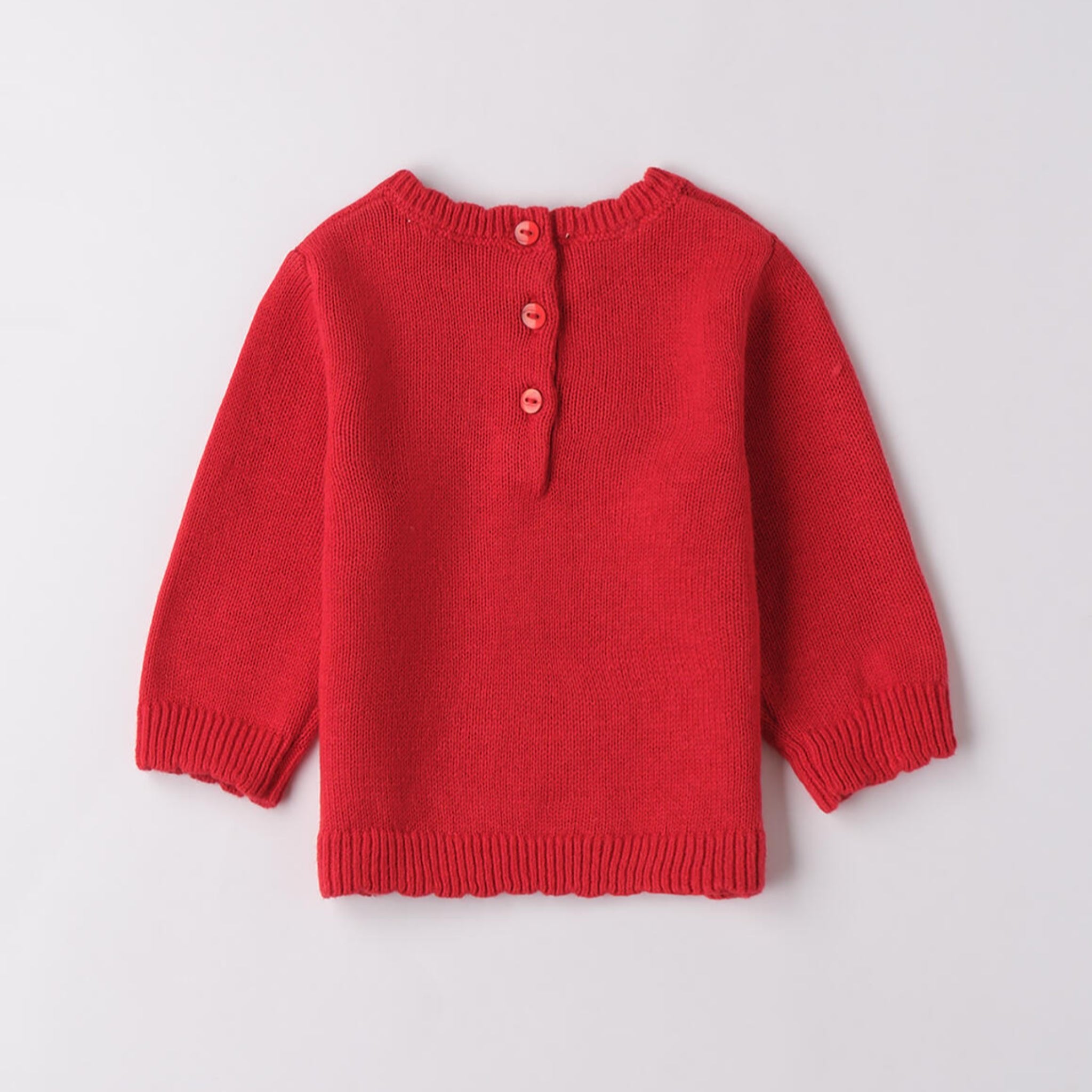 Maglioncino Tricot Cotone Lana Bimba Rosso 3F704/2253 corredino e abbigliamento neonato | NANU' BABY
