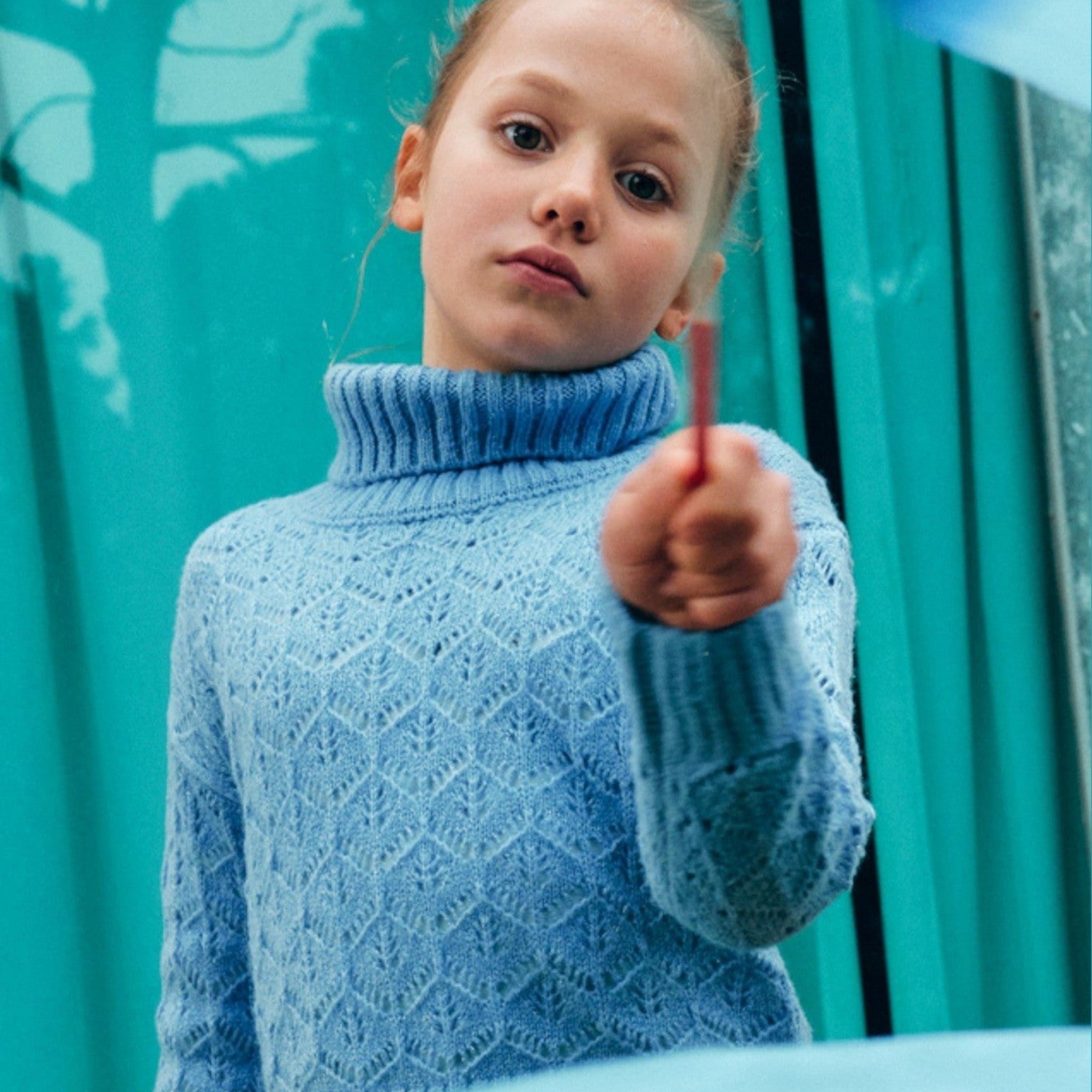 Maglione girocollo traforato Bimba CIELO 5830/4 corredino e abbigliamento neonato | NANU' BABY