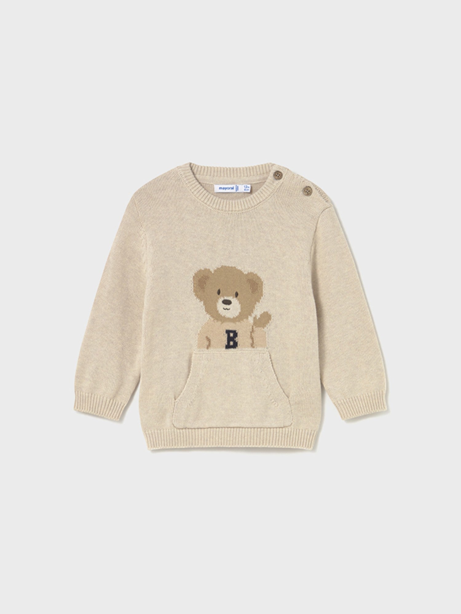 Maglione intarsi grande Bimbo Beige 2341/59 corredino e abbigliamento neonato | NANU' BABY