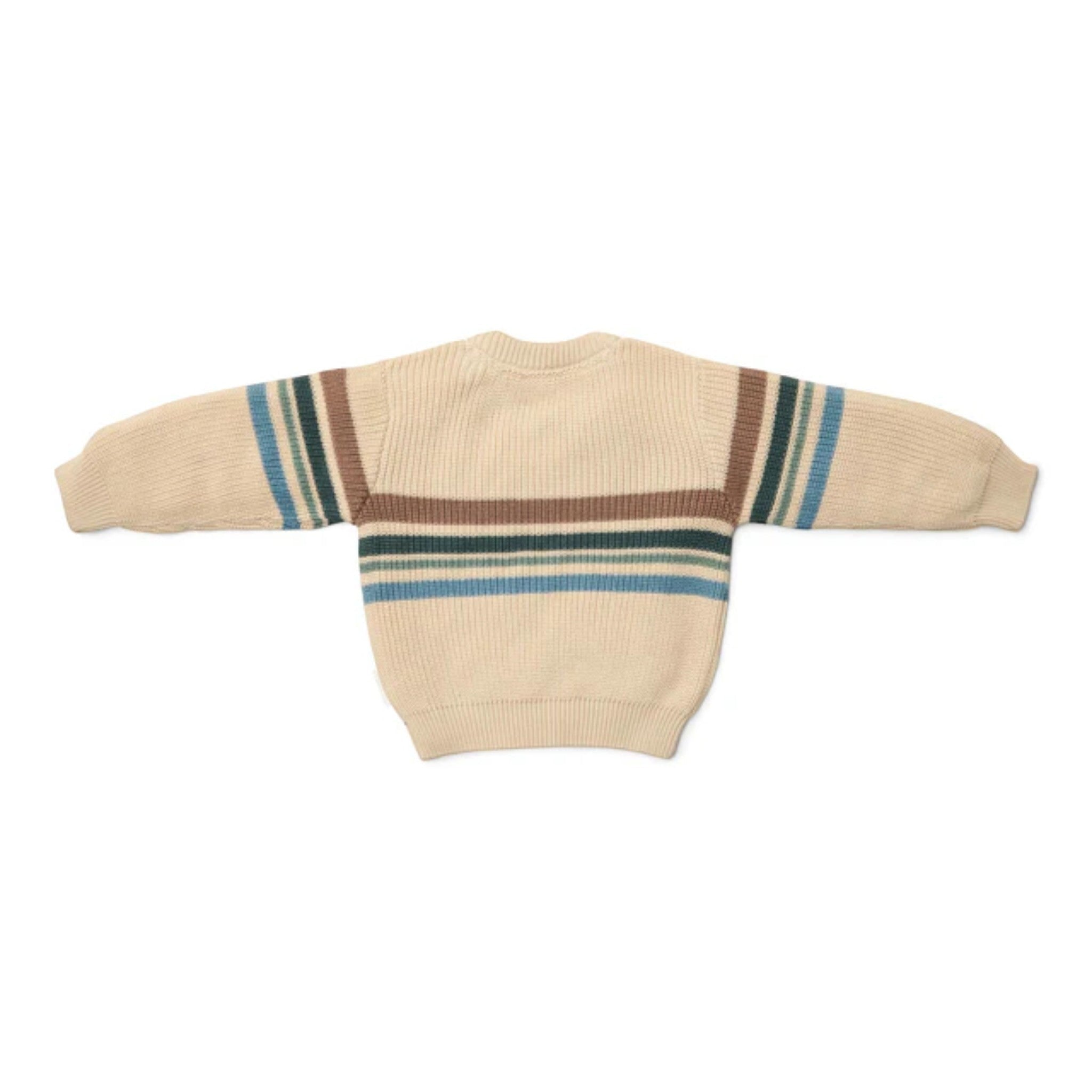 Maglione lavorato a maglia - Amici della foresta - Strisce Bimbo Avorio CL25092080 corredino e abbigliamento neonato | NANU' BABY
