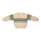 Maglione lavorato a maglia - Amici della foresta - Strisce Bimbo Avorio CL25092080 corredino e abbigliamento neonato | NANU' BABY