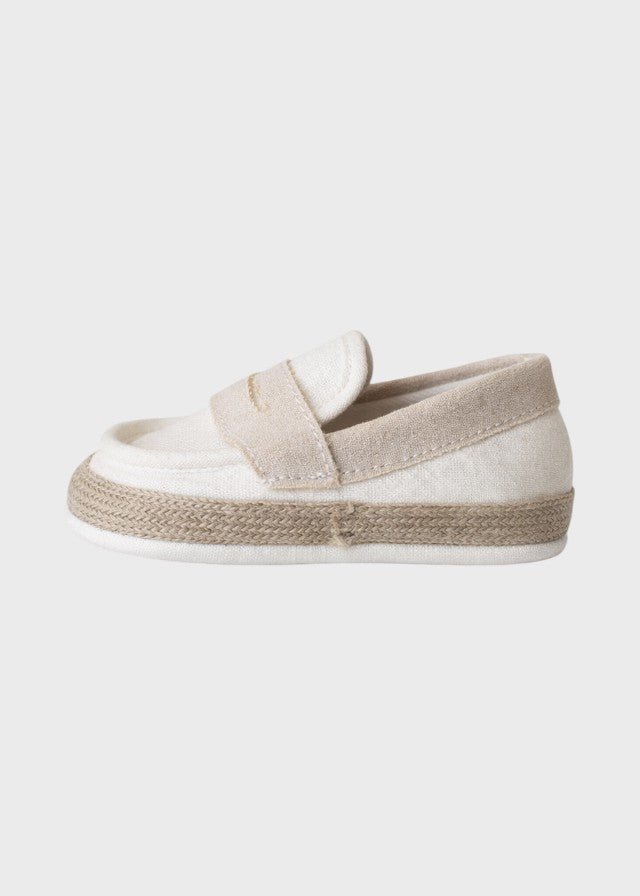 Mocassino Lino Elegante Panna SM41159/T37/P corredino e abbigliamento neonato | NANU' BABY
