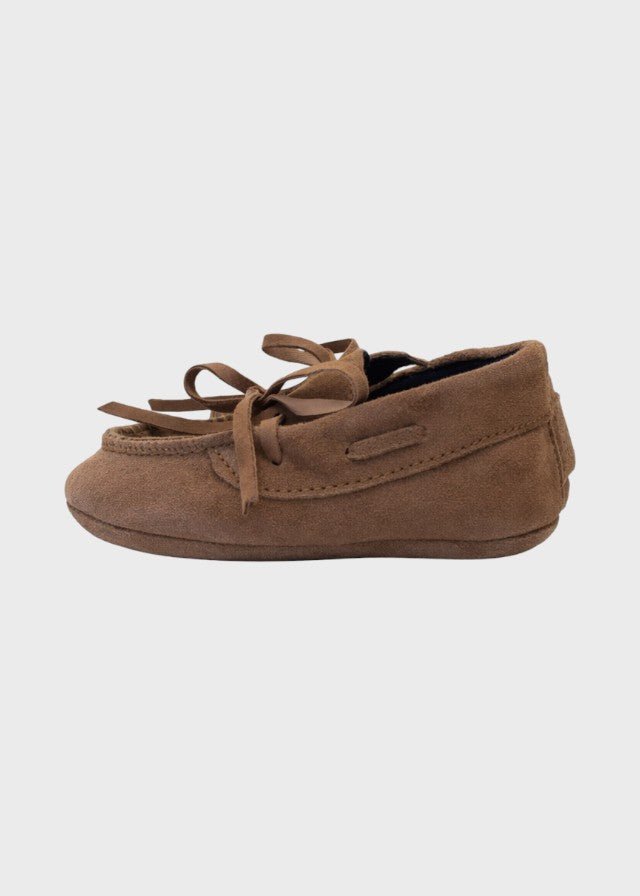 Mocassino Pelle Scamosciata Marrone SM4180T/T04/M corredino e abbigliamento neonato | NANU' BABY