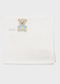 Mussolina Teddy Ricamato Cielo EK60QU/C corredino e abbigliamento neonato | NANU' BABY