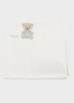 Mussolina Teddy Ricamato Cielo EK60QU/C corredino e abbigliamento neonato | NANU' BABY