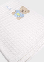 Mussolina Teddy Ricamato Cielo EK60QU/C corredino e abbigliamento neonato | NANU' BABY