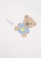 Mussolina Teddy Ricamato Cielo EK60QU/C corredino e abbigliamento neonato | NANU' BABY