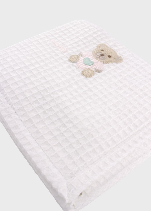 Mussolina Teddy Ricamato Rosa EK60QU/R corredino e abbigliamento neonato | NANU' BABY