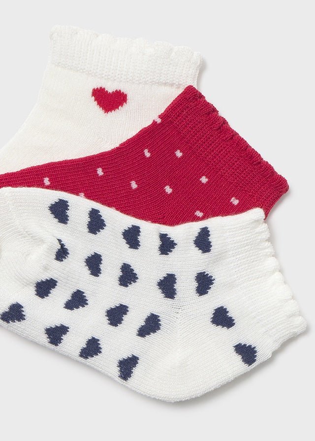 Pack 3 Calzini Cotone Rosso 10141/42 corredino e abbigliamento neonato | NANU' BABY